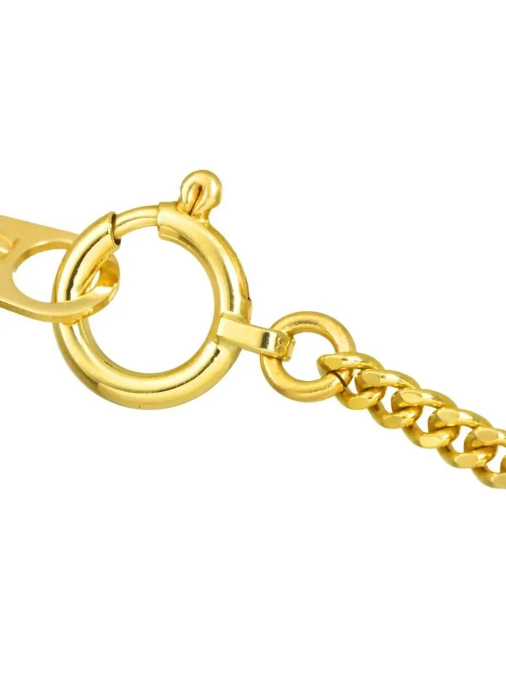 Celine Logo Double Circle Necklace 44.5 18k Yellow Gold 750 Neckalce